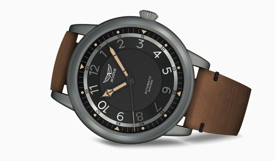 Design is inspired by aviation which reflects in every detail of AVIATOR watch