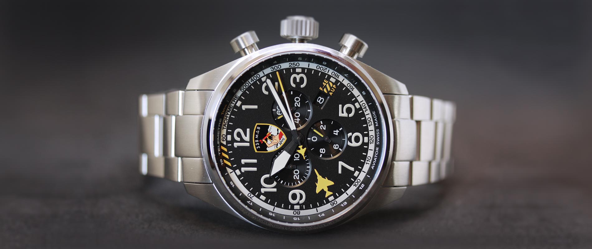 Hellenic Squardron 338 commemorative watch paying tribute to F-4E Phantom II aircraft