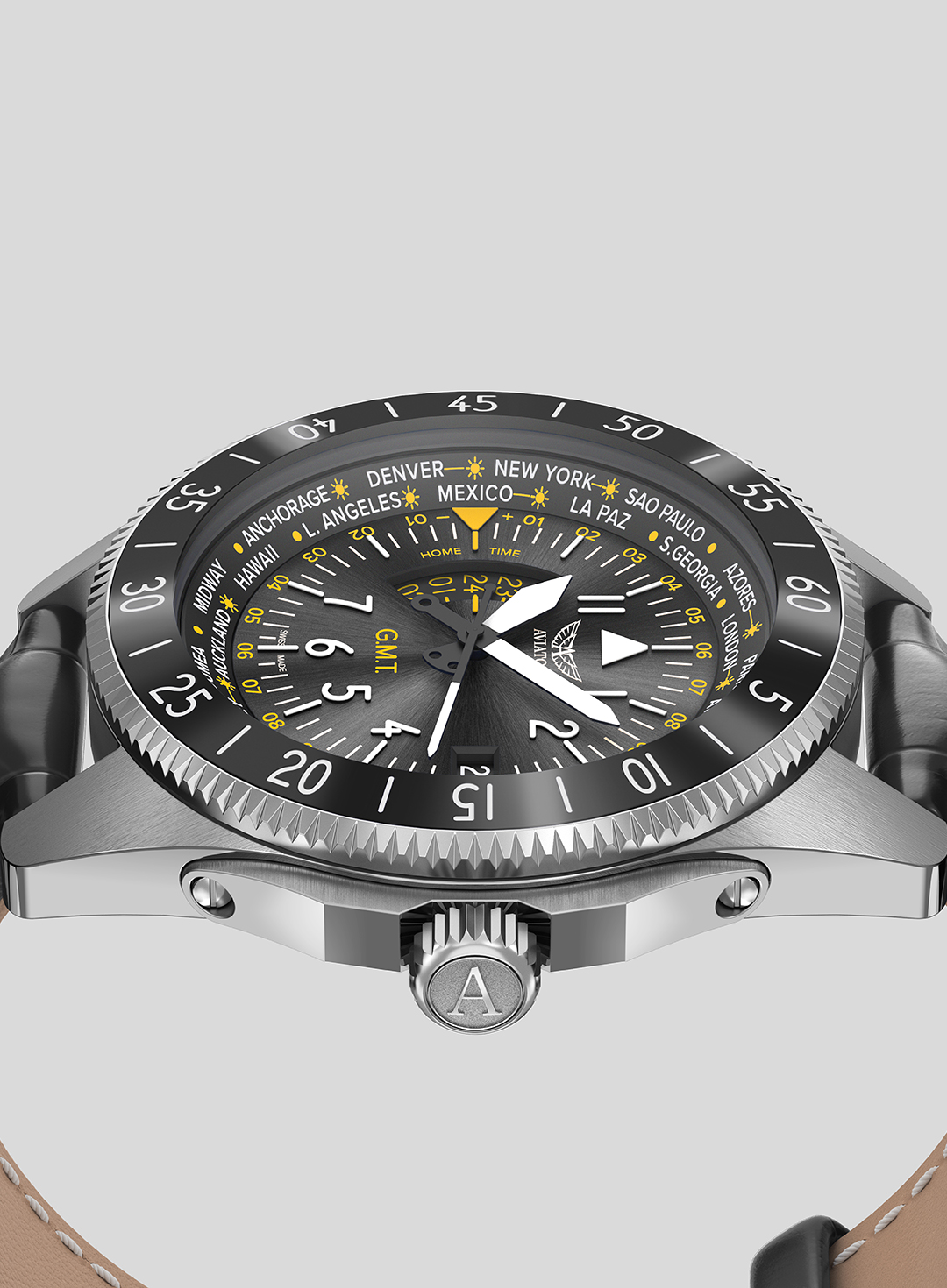 Aviator gents world time watch top