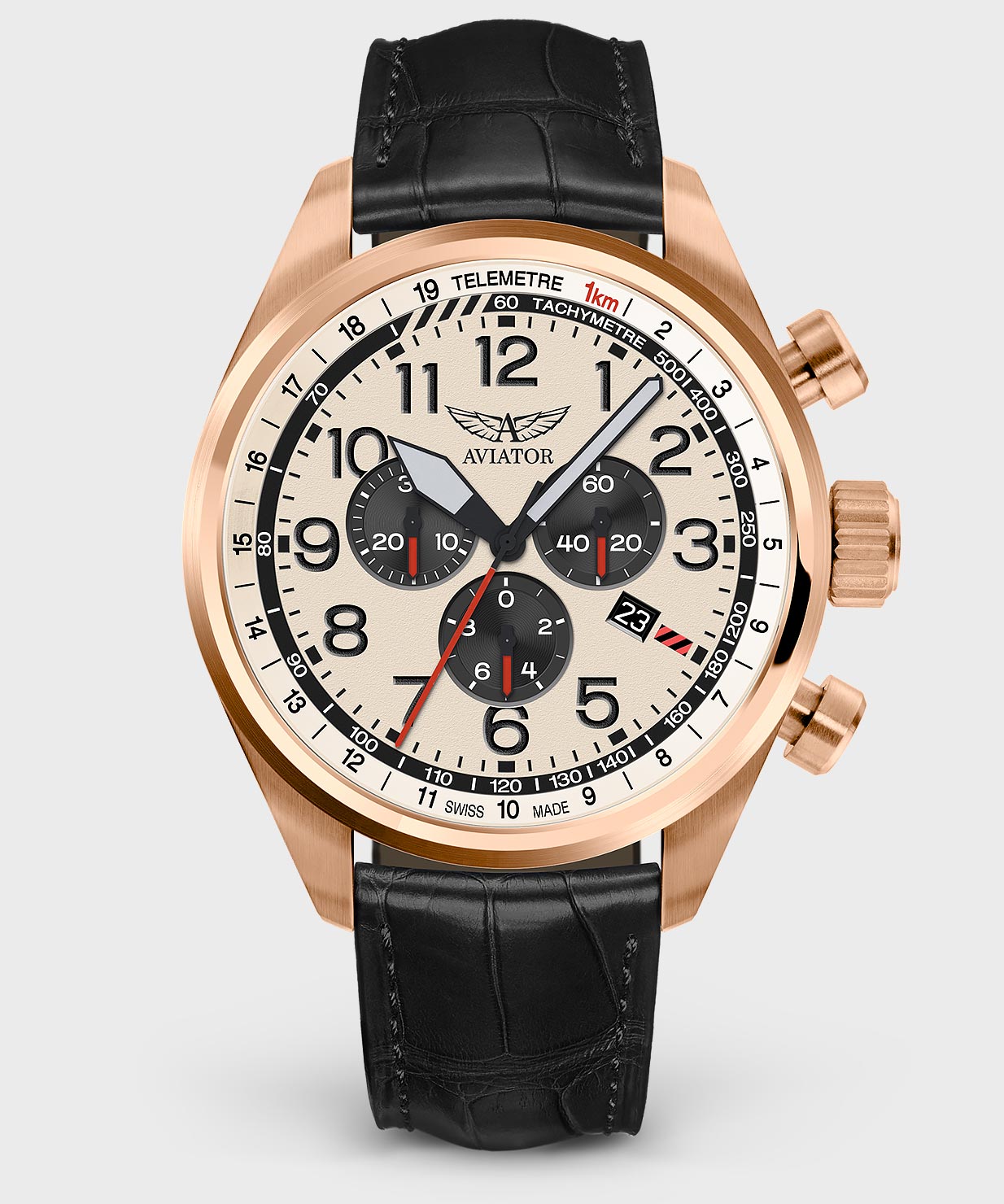 Airacobra P45 Chrono V.2.25.2.173.4Pilot`s Watch by AVIATOR Watch Brand