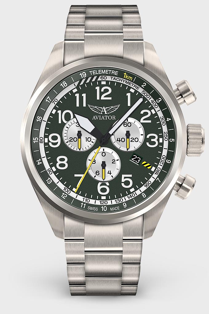 Airacobra P45 Chrono V.2.25.7.171.5Pilot`s Watch by AVIATOR Watch Brand